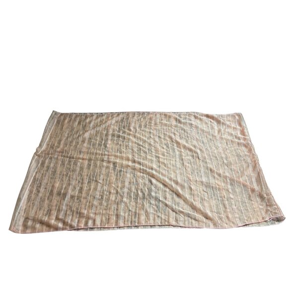 Womens Infinity Scarf Sheer Coral  Subtle Striped Lightweight Cottagecore Spring - Picture 4 of 6